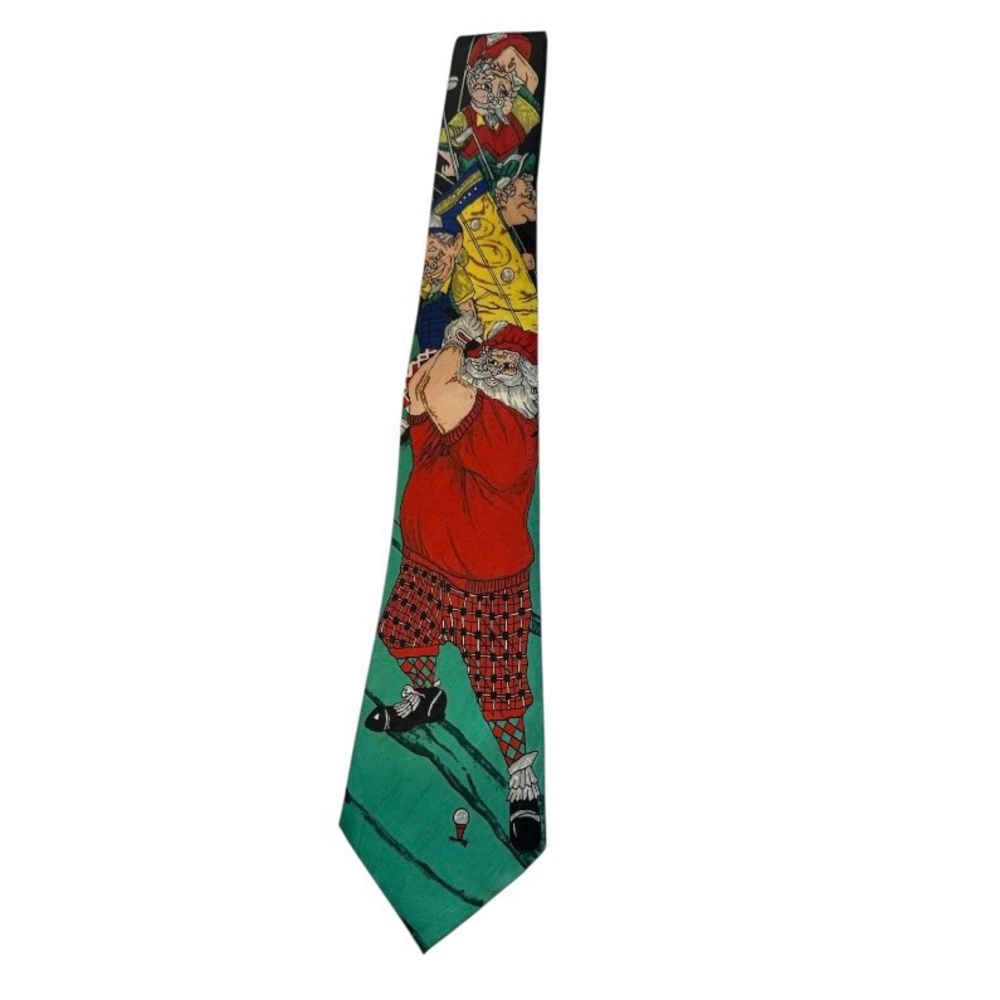 Christmas Novelty Neck Tie Santa Elves Golf Reindeer Teacher Ugly Sweater Party